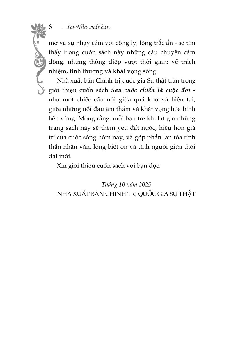 Sau cuộc chiến là cuộc đời