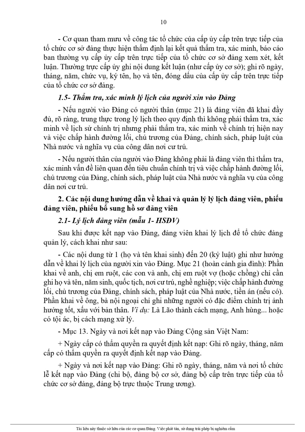 Lý Lịch Đảng Viên