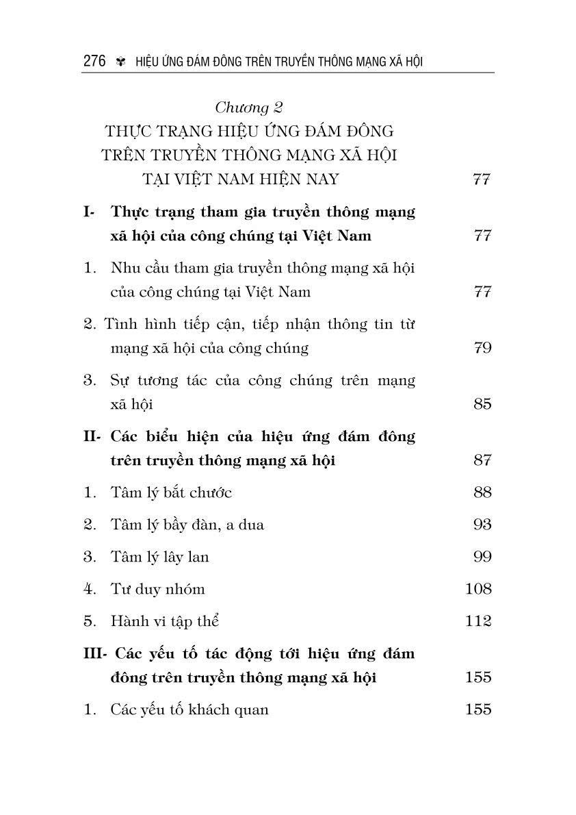 Hiệu ứng đám đông trên truyền thông mạng xã hội (Sách chuyên khảo)
