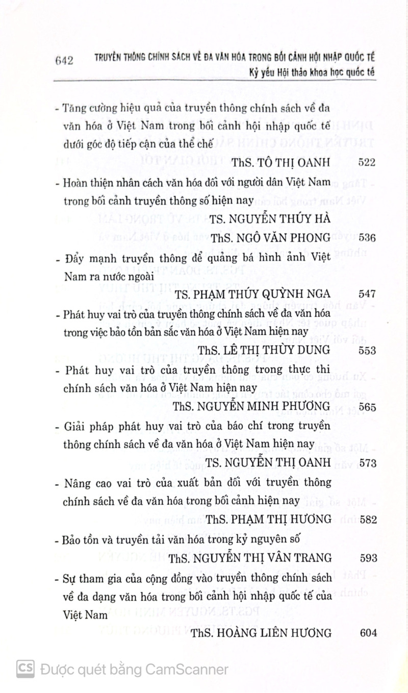 Truyền thông chính sách về đa văn hóa trong bối cảnh hội nhập quốc tế (Kỷ yếu Hội thảo khoa học quốc tế)