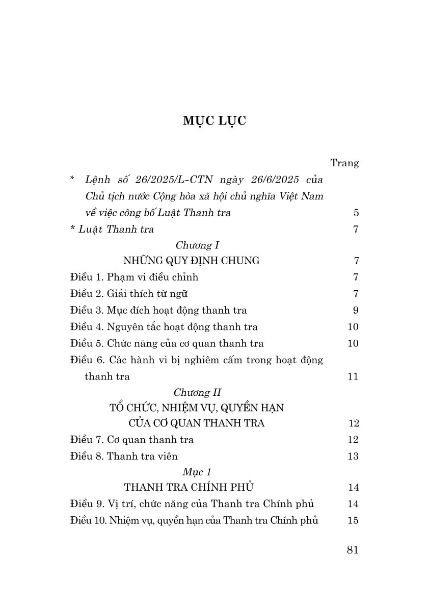 Luật Thanh tra năm 2025