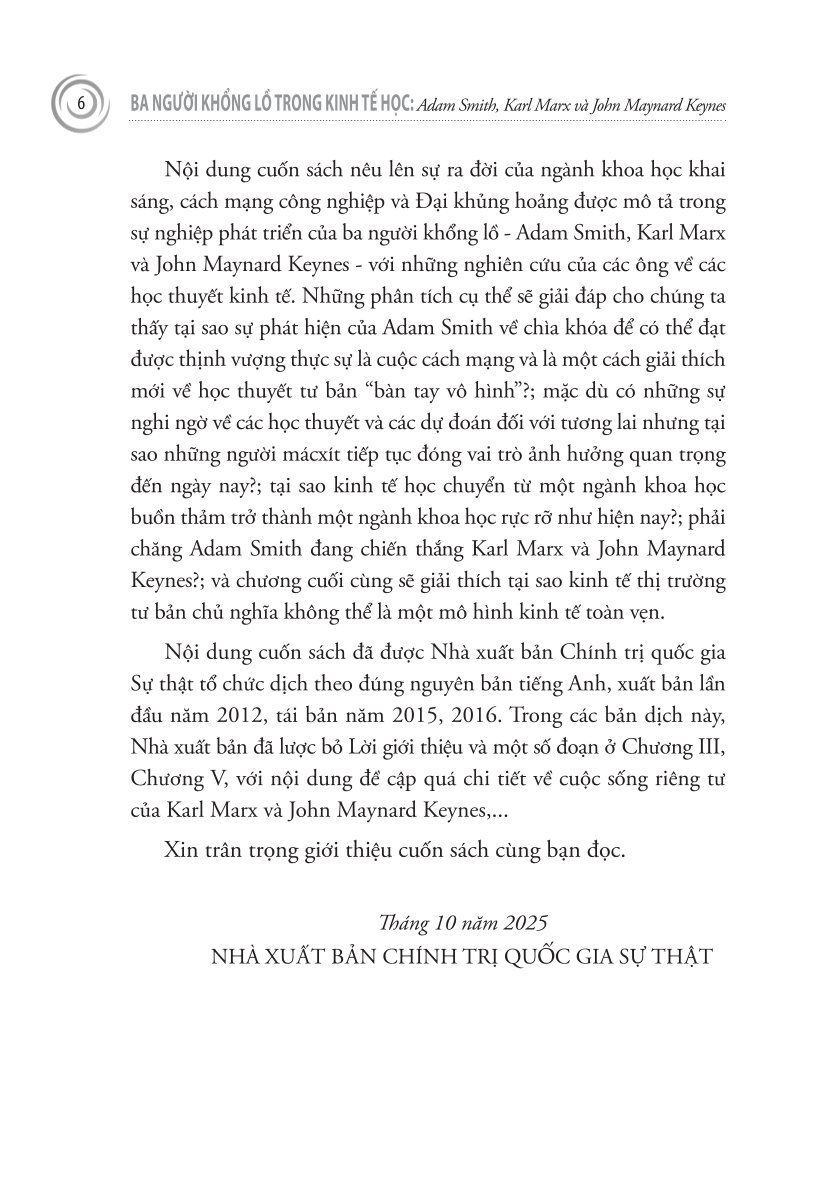 Ba người khổng lồ trong kinh tế học: Adam Smith, Karl Marx và John Maynard Keynes