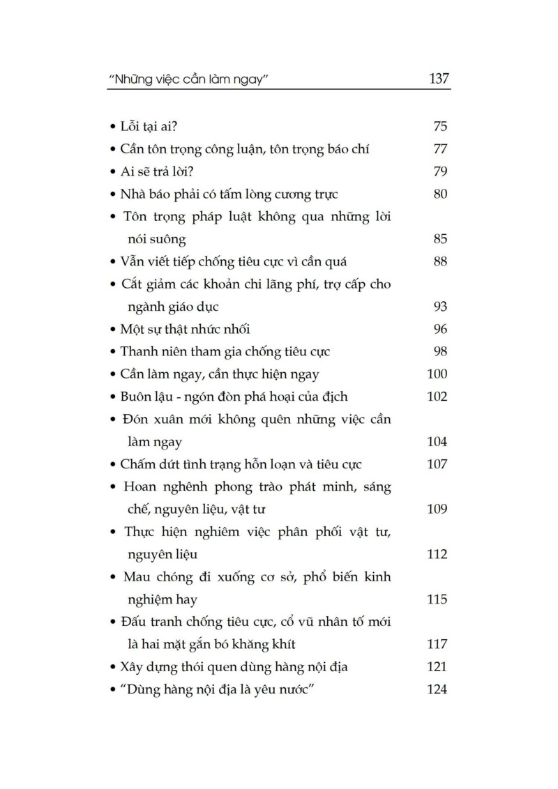 Dấu ấn "Những việc cần làm ngay"