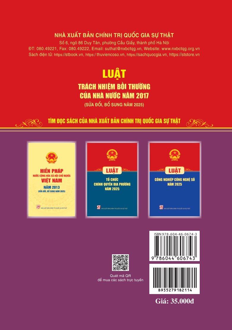 Luật Trách nhiệm bồi thường của nhà nước năm 2017 (Sửa đổi, bổ sung năm 2025)