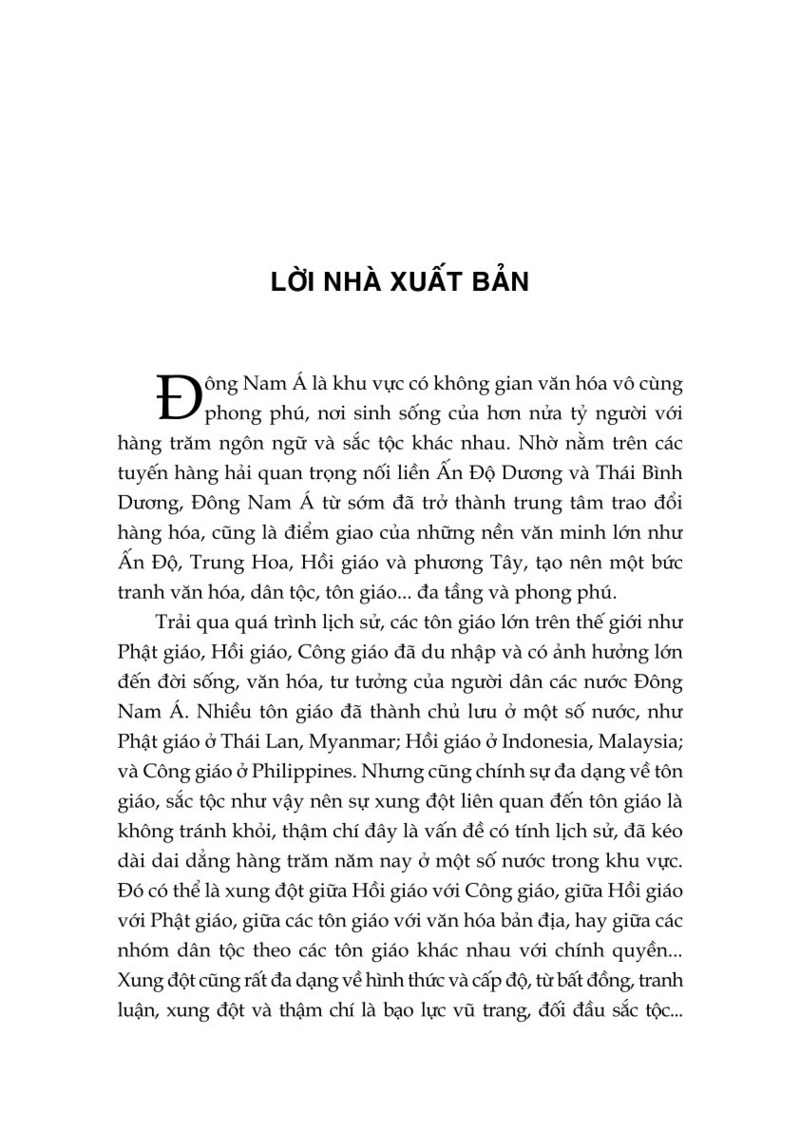 Xung đột và giải quyết xung đột liên quan đến tôn giáo ở một số nước Đông Nam Á và hàm ý cho Việt Nam