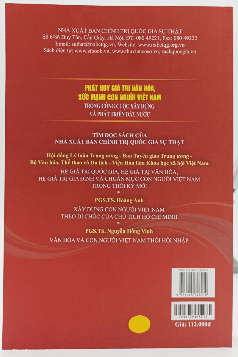 Phát huy giá trị văn hóa, sức mạnh con người Việt Nam trong công cuộc xây dựng và phát triển đất nước (Sách chuyên khảo) (Xuất bản lần thứ hai, có chỉnh sửa, bổ sung)