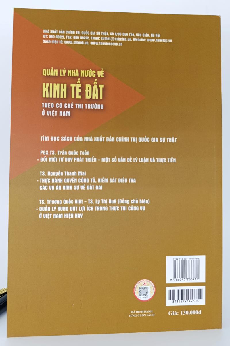 Quản lý nhà nước về kinh tế đất theo cơ chế thị trường ở Việt Nam (Sách chuyên khảo)