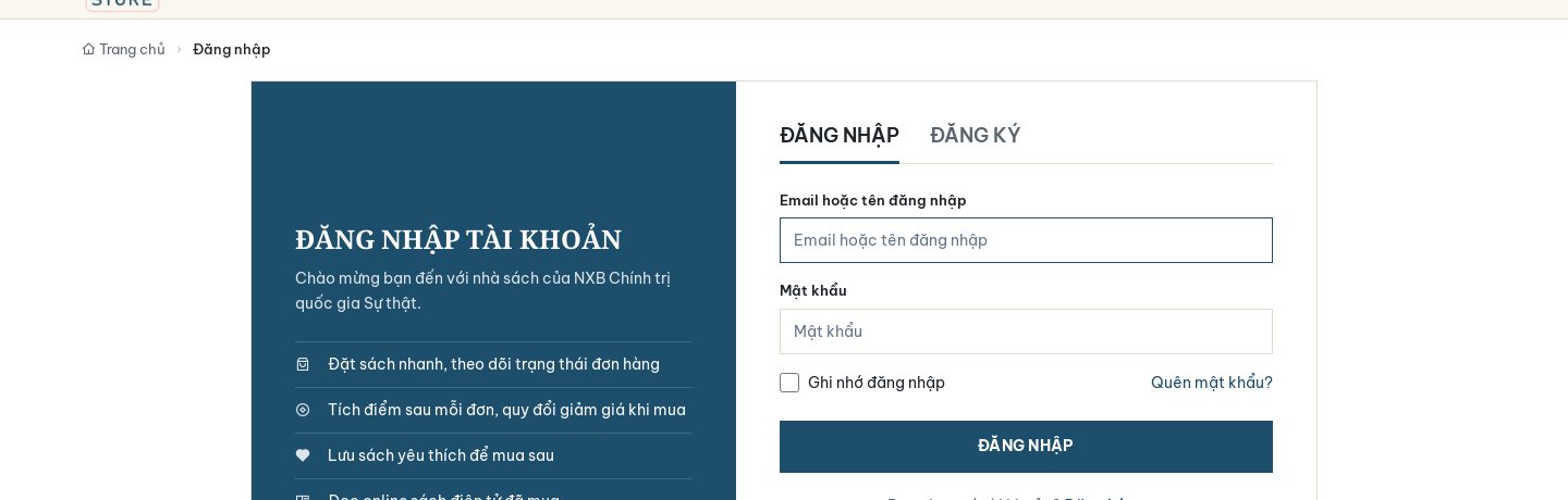 Trang đăng nhập ST-Store